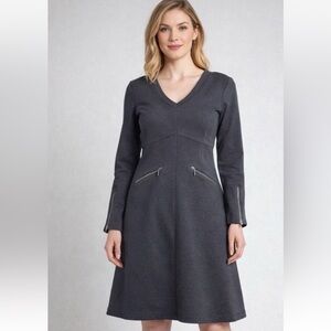 Athleta Celebration Ponte Dress LP Zip Detail